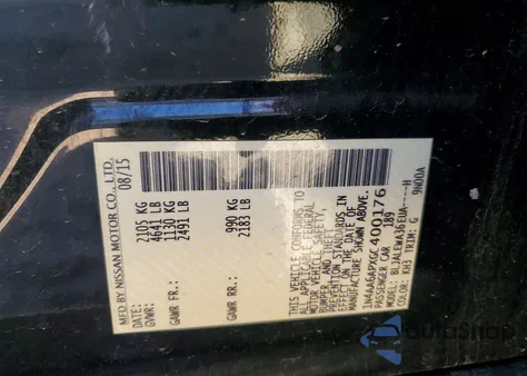 2016 Nissan Maxima 3.5 Sl z USA, uszkodzony, nr VIN 1N4AA6APXGC400176